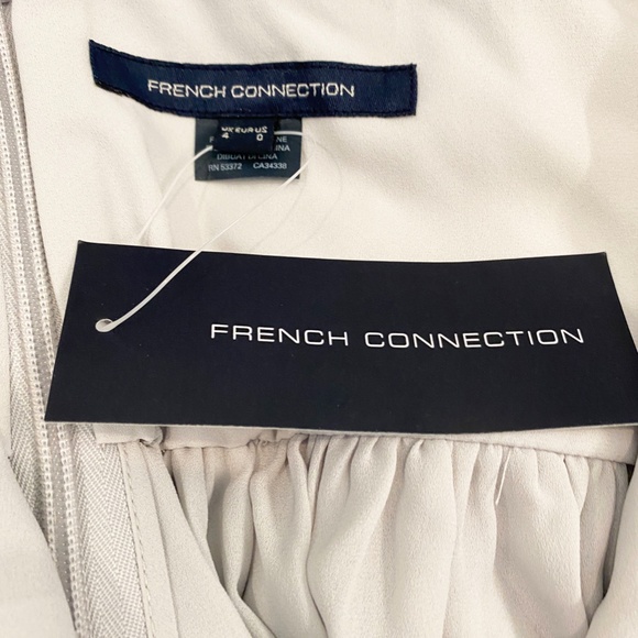 French Connection Constance Draped Cold Shoulder Dress Sz 0 in Freeway GrayNWT - Picture 9 of 9